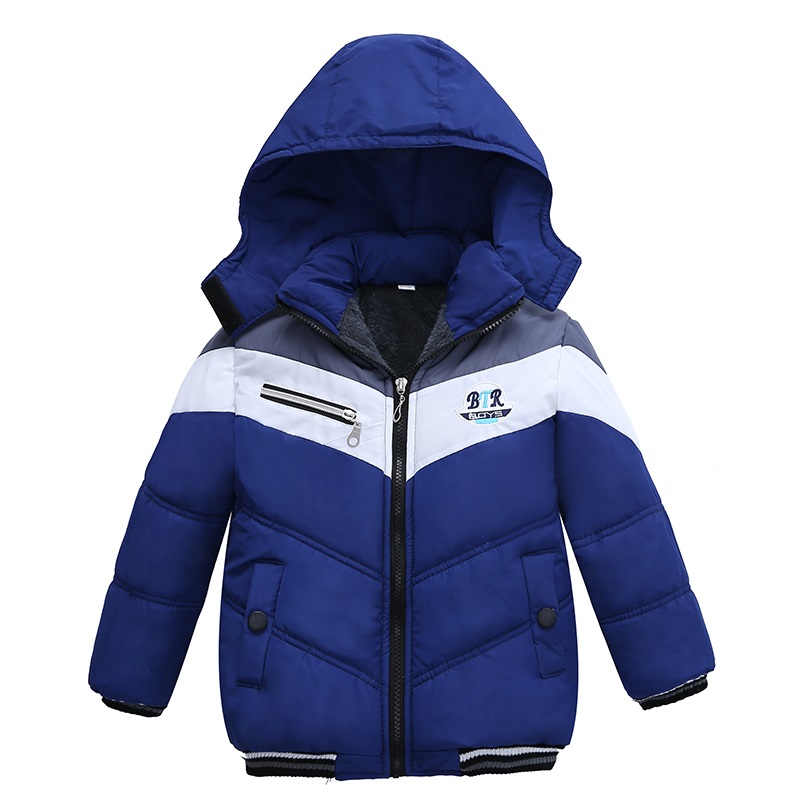 New Fashion Patchwork Boys Jacket&Outwear Warm hooded Winter jackets for boy coat Children Winter Clothing
