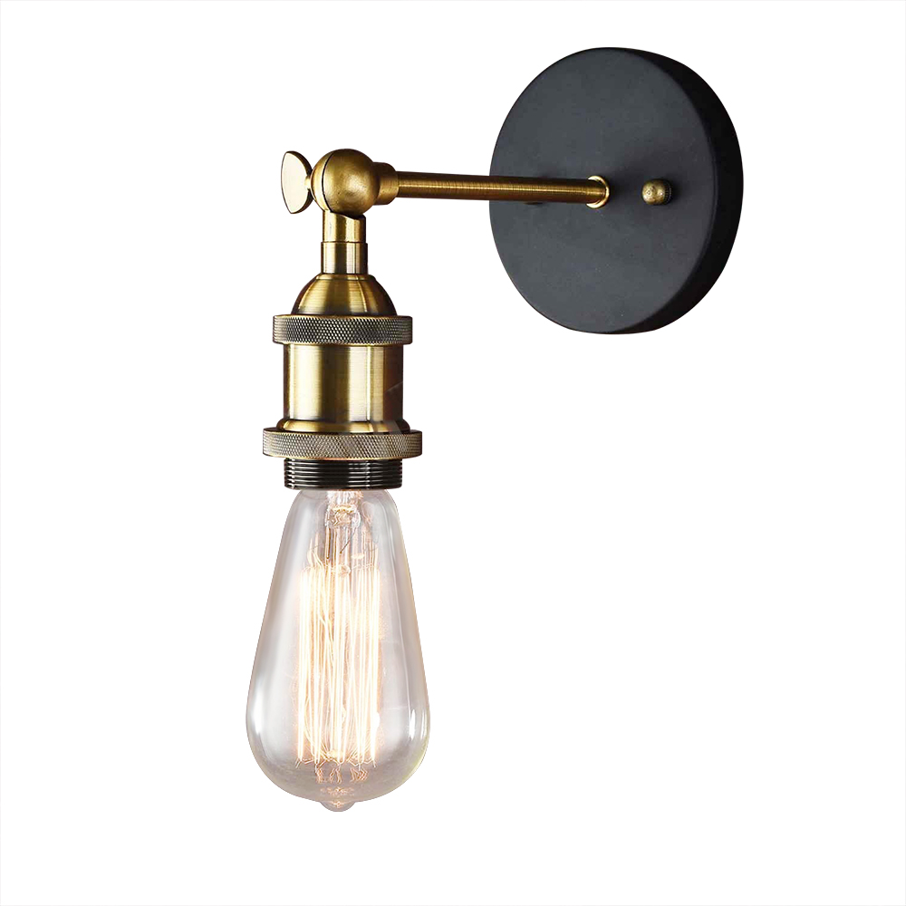 Konesky Vintage Loft Adjustable Industrial Metal Wall Light Retro Brass Modern Wall lamp Country Style Sconce Lamp Fixtures