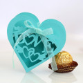 10pcs Love Heart Laser Cut Hollow Carriage Favors Gifts Candy Dragee Box with Ribbon Baby Shower Baptism Wedding Party Supplies