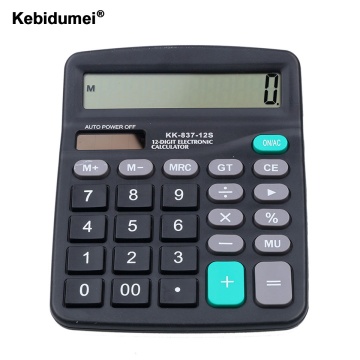 kebidumei Solar Calculator Calculate Commercial Tool Battery or Solar 2in1 Powered 12 Digit Electronic Calculator and Button