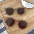 Retro Small Round Frame Women Sunglasses Milk Tea Color Protection Eye Small Glasses UV400 Eyeglasses Anti-UV Driver Goggles