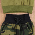 Baby Long Sleeves + Trousers, Camouflage Pattern Ribbed Closing Elastic Waist Adjustable Drawstring Spring Clothing