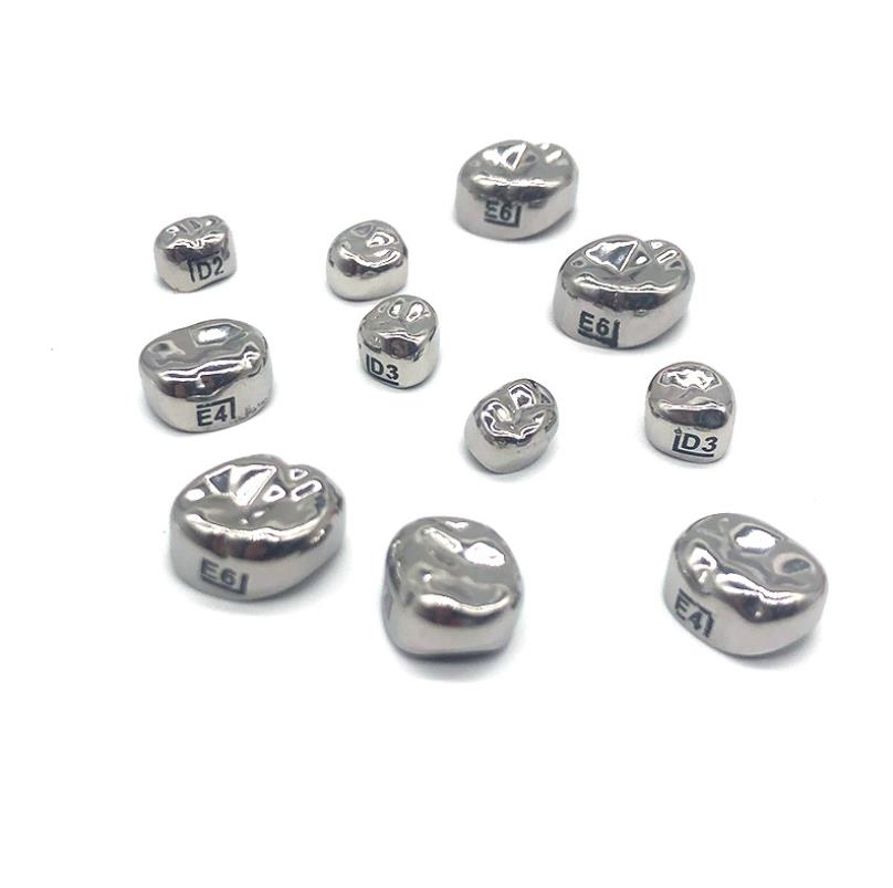 48pcs/box Stainless Steel Kids Crown Metal Premature Preformed Tooth Temporary Crown for Kids Children