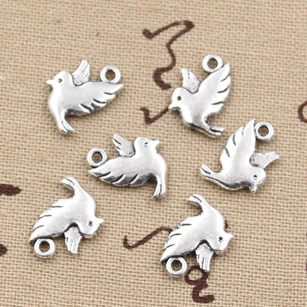 15pcs Charms Fly Bird 15x11mm Antique Making Pendant fit,Vintage Tibetan Bronze Silver color,DIY Handmade Jewelry