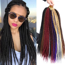 Saisity 14Inch 18 Inch Thin Small Senegalese Twist Crotchet Braids Hair Extensions Crotchet Hair Ombre Synthetic Braiding Hair