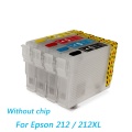 212 212XL Refillable Ink Cartridge For Epson without Chip for Epson Workforce WF-2830 WF-2850 Expression Home XP-4100 XP-4105