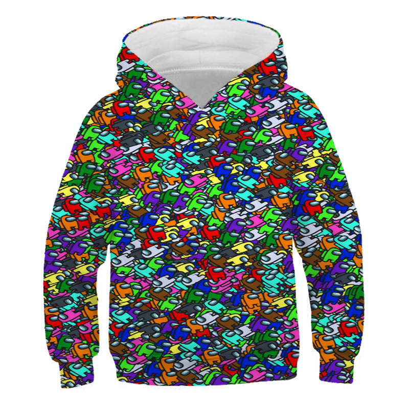 Hot Sell 3D Print Among Us Hoodie Kids Cute Pattern Sweatshirt Long Sleeve Cartoons Games Baby Boys Clothes Toddler Child Tops