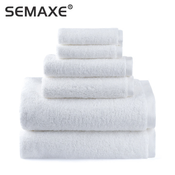 SEMAXE Luxury Bath Towel Set,2 Large Bath Towels,2 Hand Towels,2 Face towels . Cotton Highly Absorbent Bathroom Towels White