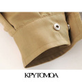 KPYTOMOA Women 2020 Fashion With Belt Double Breasted Trench Coat Vintage Long Sleeve Office Wear Female Outerwear Chic Tops