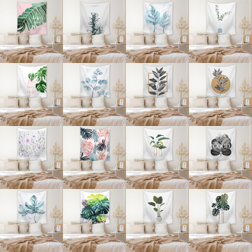 Tropical Style Decorative Livng Room Tapestry Wall Hanging Leaf Print Home Decor Carpet Polyester Bedroom Tapestry Wall Fabric