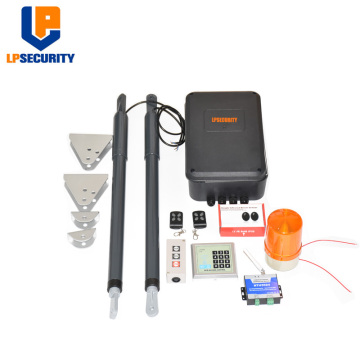 double arms swing gate opener door motor kit with 2 remote ( photocells,warning light,push button,keypad, gsm operator optional)