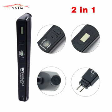 2 in 1 Car Brake Fluid Tester Car Diagnostic Tools Brake Fluid Testing with Tire pressure Oil Quality Check pen