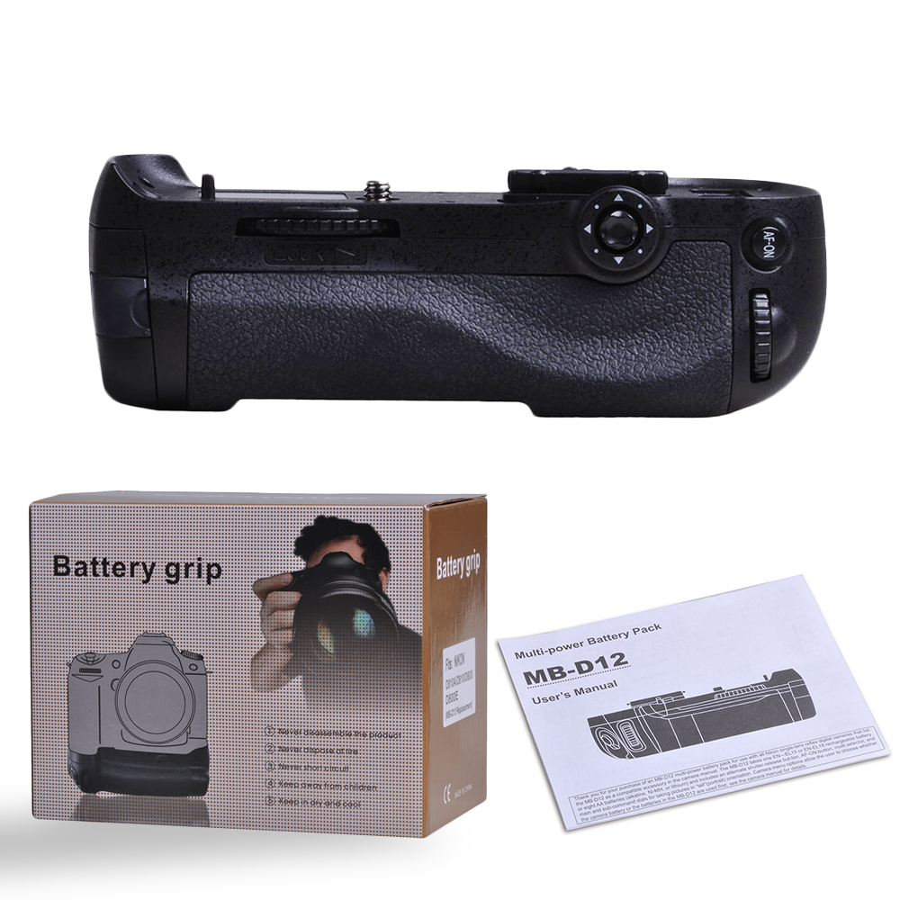 New High Quality MB-D12 Battery Grip for Nikon D800 D800E D810 DSLR Camera MB-D12 work with EN-EL15 or Eight AA battery