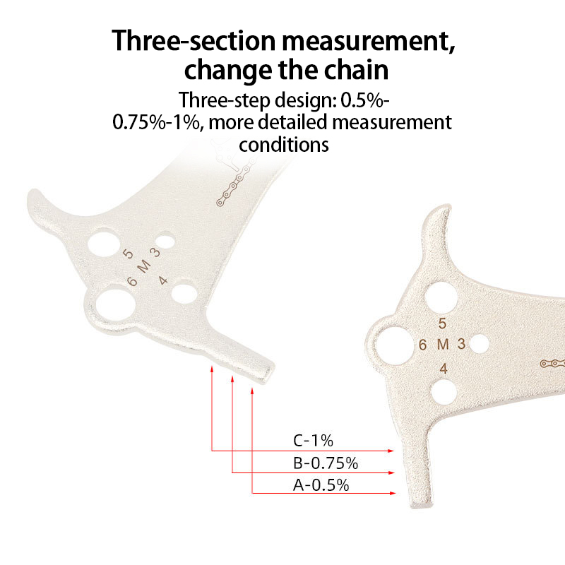 Chain Measuring Ruler Three-in-one Chain Measurer Mountain Road Bike Gauge Tool Wear Amount Chain Ruler Caliper