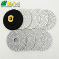 DIATOOL 8pcs 4" diamond wet flexible polishing pads Granite Marble or 8pcs White resin bond 100mm sanding discs with a backer