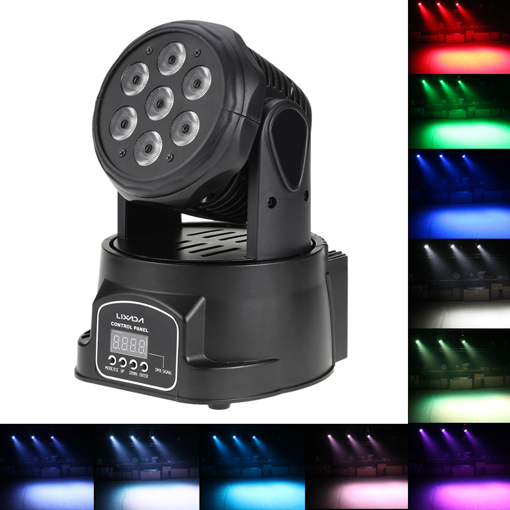 DMX-512 Mini Disco Light Moving Head Beam Light 4 In 1 RGBW LED Stage Light 9/14 Channels Sound Party Lights for Home DJ Bar