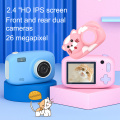 Christmas Gift Children 2600W HD Digital Camera Cute Cartoon Bear Shape 2.4 Inches IPS Screen Mini Camera Toy Gift For Kids