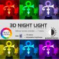 Acrylic Led Night Light Prince Symbol Logo Nightlight for Office Room Decoration Touch Sensor Color Changing Table Usb Lamp