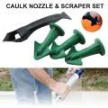 Reusable Silicone Caulk Nozzles Plastic Scraper Set Sealing Caulking Sealant Tools Kit Rubber Trowel Nozzle For Floor Finishings