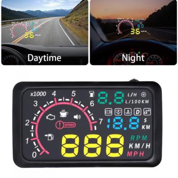 5.5Inch Universal Auto OBDII OBD2 Port Car Hud Head Up Display KM/h MPH Overspeed Warning Windshield Projector Alarm System