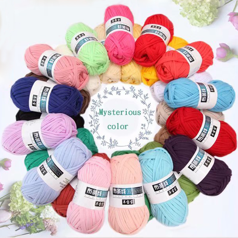 100g/Lot Colored Weaving Thread Yarn Soft Polyester Woven Bag Carpet DIY Hand-Knitted Material