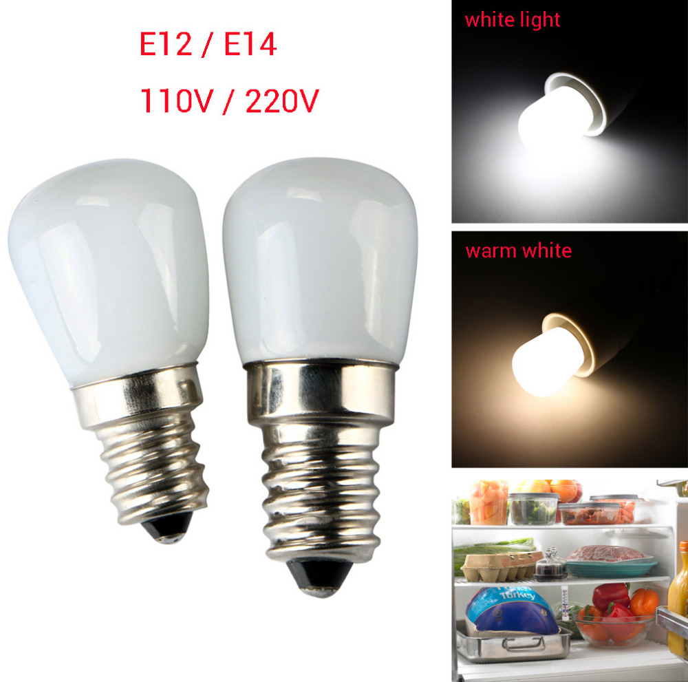 1PC metal E14 / E12 2W 2835 SMD Mini LED Spotlight Bulbs Refrigerator Fridge Freezer Lamp Light Bulb Light Appliance 110 / 220V