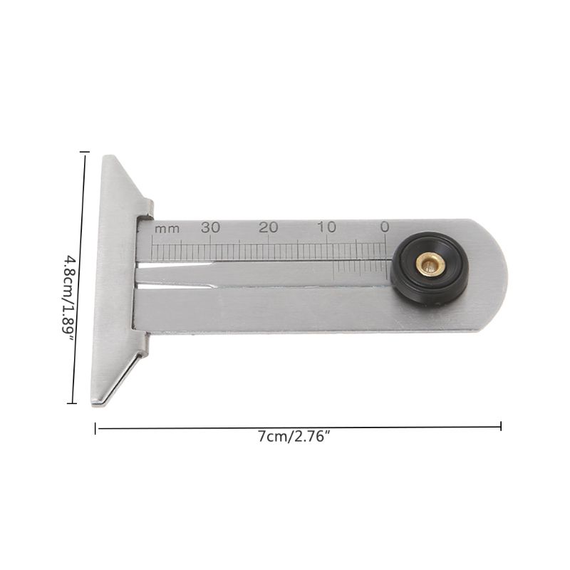 Stainless Steel Car Tyre Tread Depth Gauge 0-30mm Caliper Depth Measurement Tool