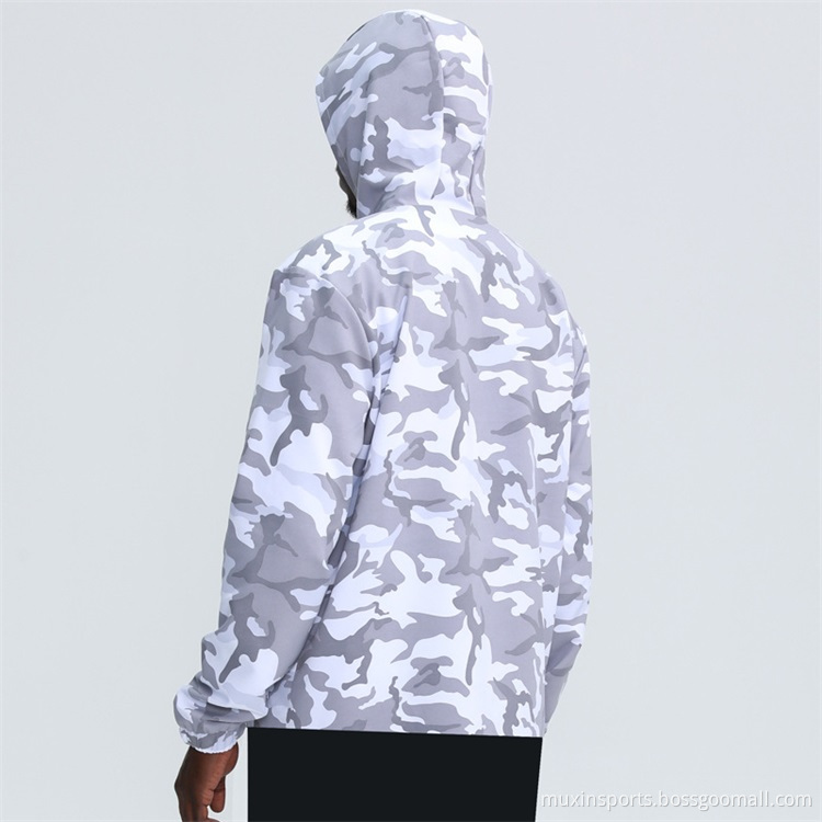 Wholesale Camo Men Workout Jacket Full Zip