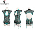 Hollow Backless Peacock Cheongsam Garter Bandage Sexy Lingerie Women Lace Embroidery Erotic Lingerie Baby Doll Sexy Costumes 434