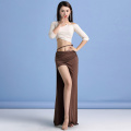 Irregular Dance Clothing Women 2 Pieces Suit Camisole Strapped Top Long Skirt Belly Dance Costume Set Girls Class Wear