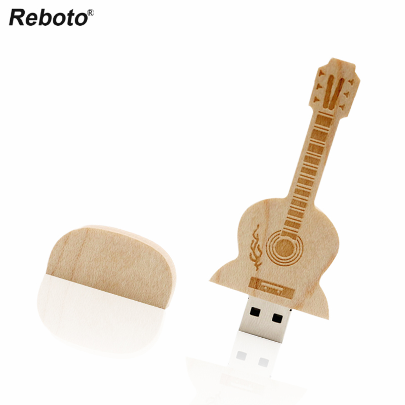 USB stick pendrive16gb 32gb guitar usb flash drive 8gb cute wooden guitar cle usb флешка 2.0 usb flash for computer laptop