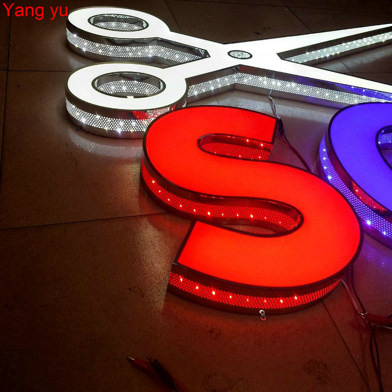 Outdoor Beauty shop Led Advertising sign Perforated illuminated Channel Letter for shop