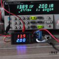DC 600V 100A Digital Voltmeter Ammeter Dual Blue Red LED Display Digital Volt Amp Meter Voltage Current Measuring Instrument