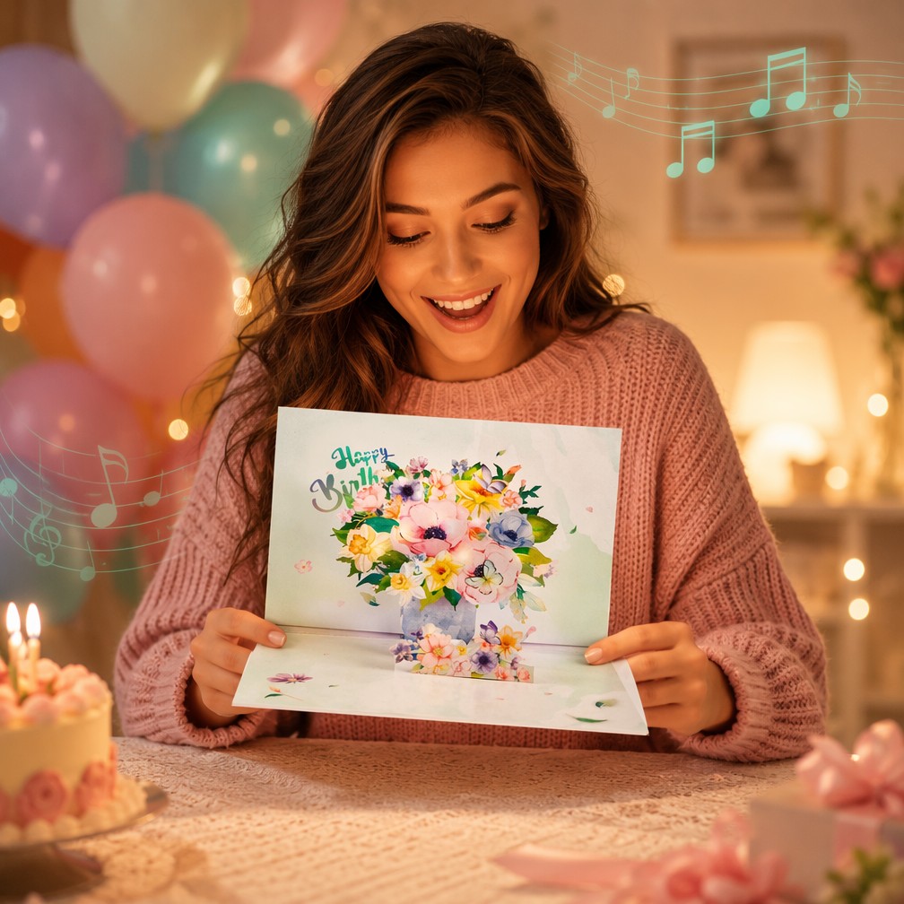 musical pop up birthday card