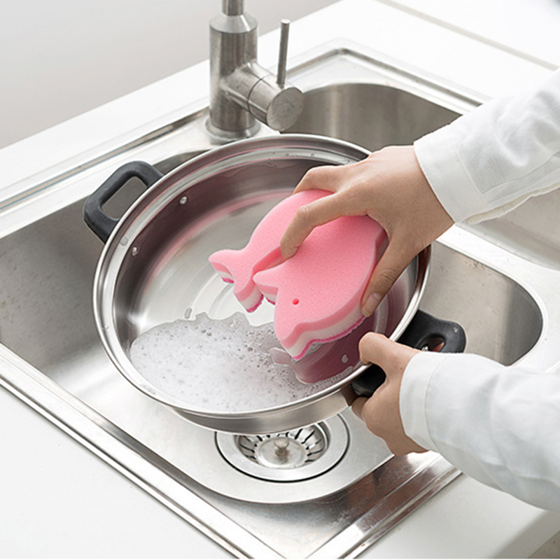 Kitchen Magic Dolphin sponge cleaning dishwasher cleaning sponge double sided magic wiper Household Eraser Dish washing clean