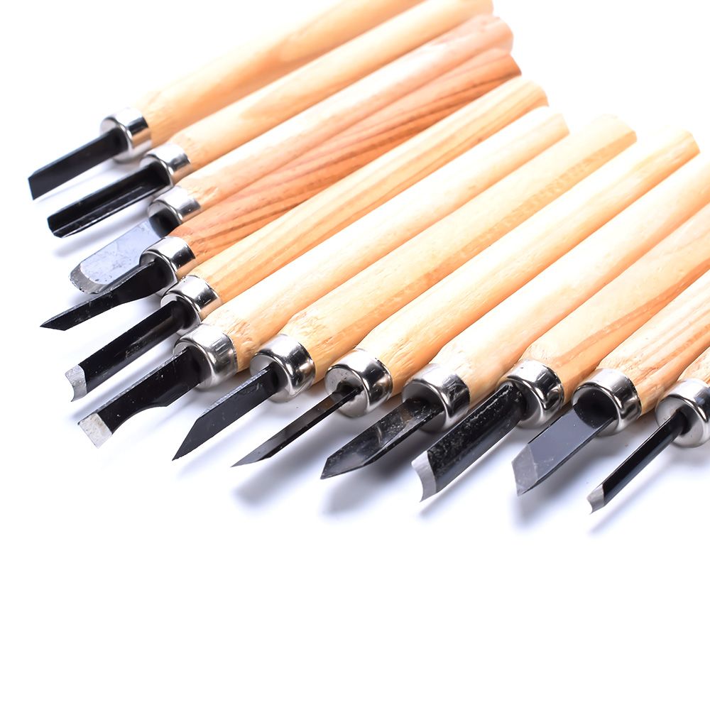 Hot 12pcs/Set Wood Carving Chisels Knife For Basic Wood Cut DIY Tools and Detailed Woodworking Hand Tools Best Price