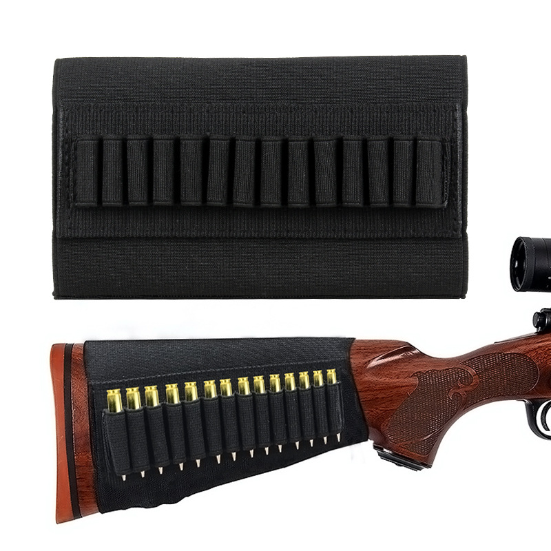 Tactical Military Airsoft Butt Stock Rifle Ammo Pouch 5.56 Bullet Holder Shell Magazine Bag Shotgun Cartridge Hunt Gun Accessory
