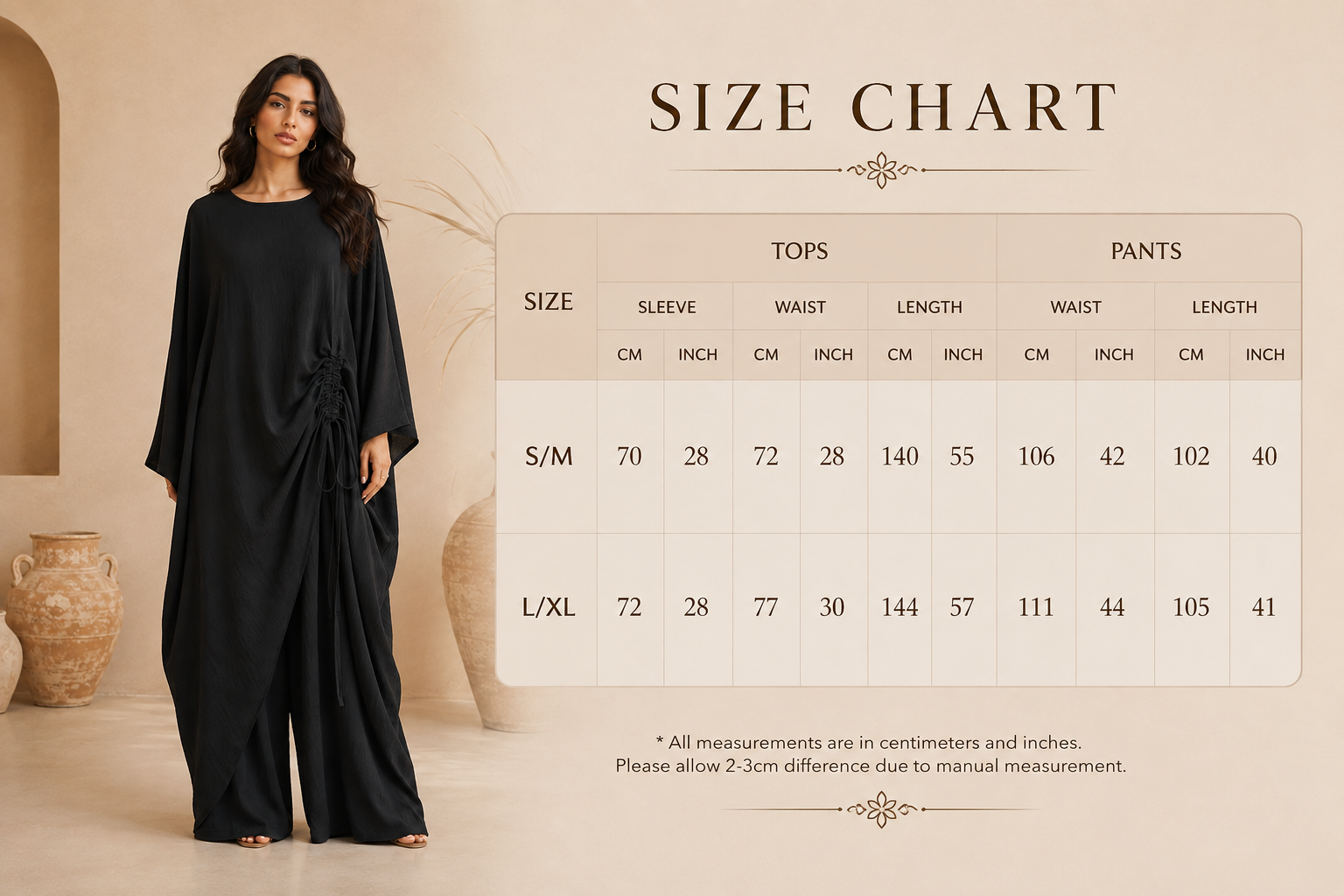 Elegant Two Tone Draped Abaya Set