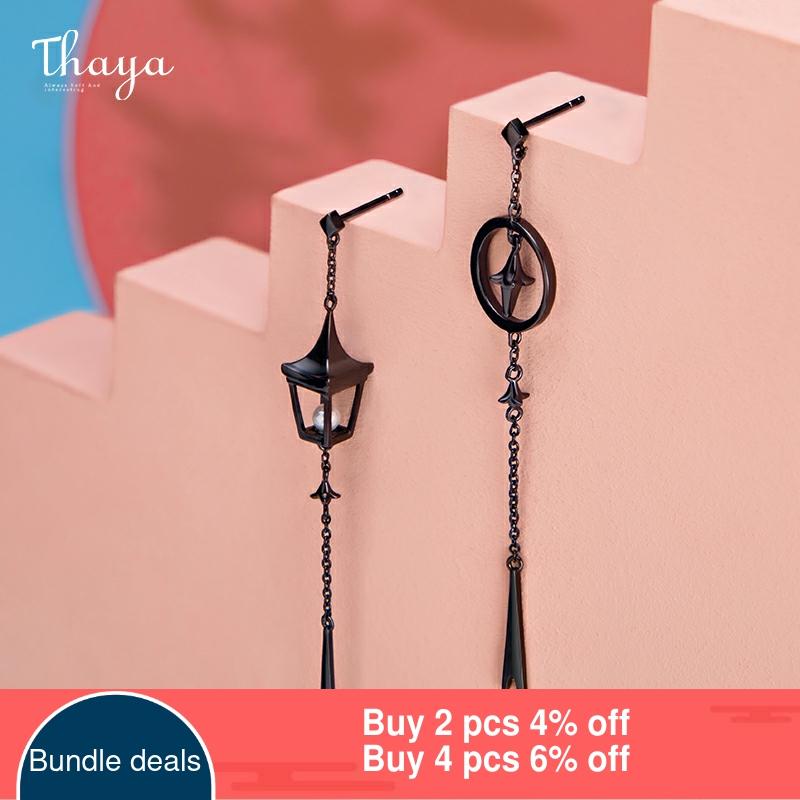 Thaya Vintage Pendant Earrings Dropping Pearl Lantern Handmade s925 sterling Silver Studs For Women Female Fine Jewelry