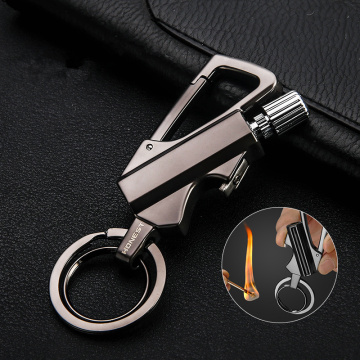 New Thousand Matches Waterproof Flint Free Fire Starter Kerosene Lighter Outdoor Survival Tool Keychain Portable Bottle Opener