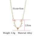 Golden antler silver deer clavicle Necklace simple fashion elk head rose gold alloy adjustable lovely animal Necklace women