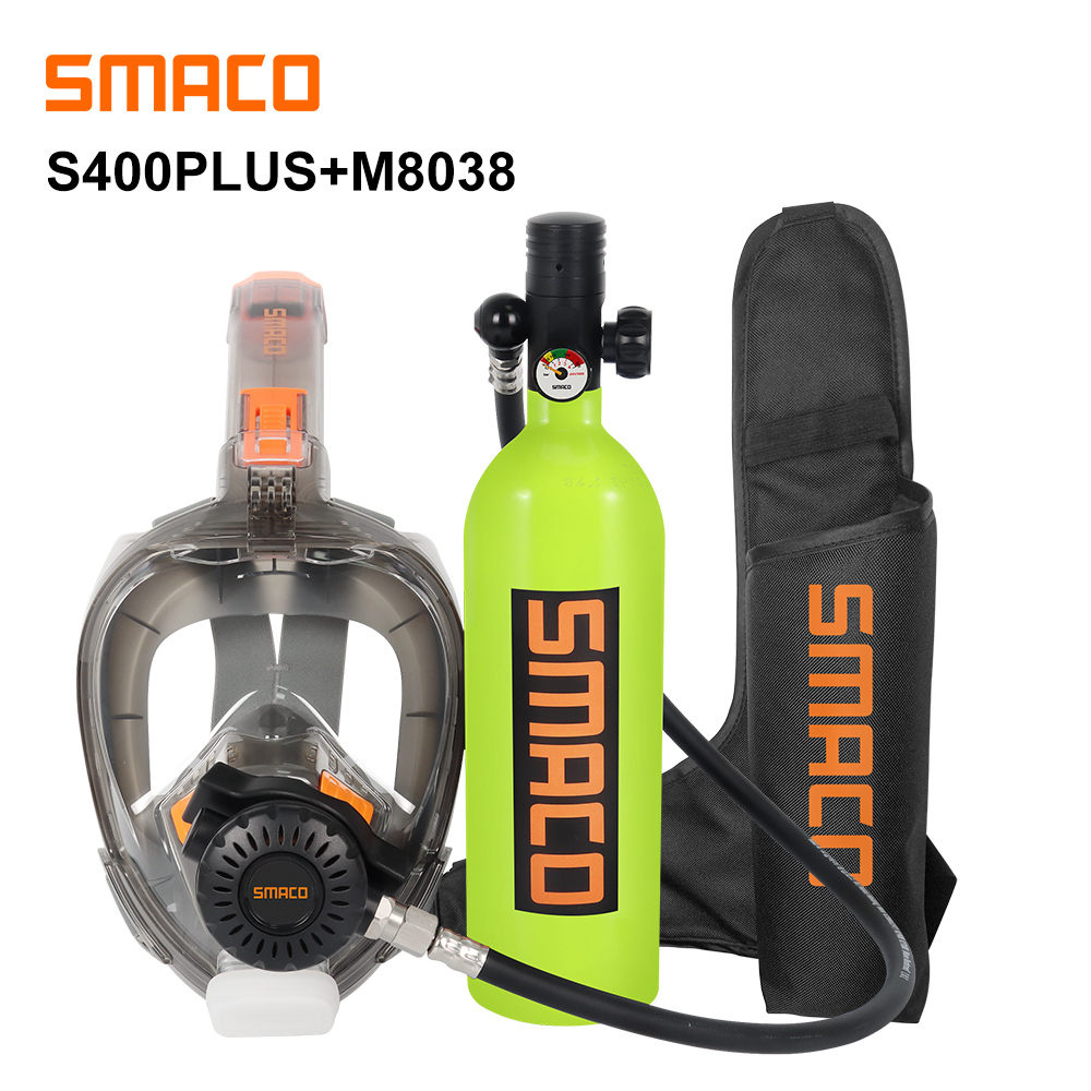 SMACO Mini Scuba Diving Tank and Dive Mask Combination, Free Breathing Underwater for 16 Minutes