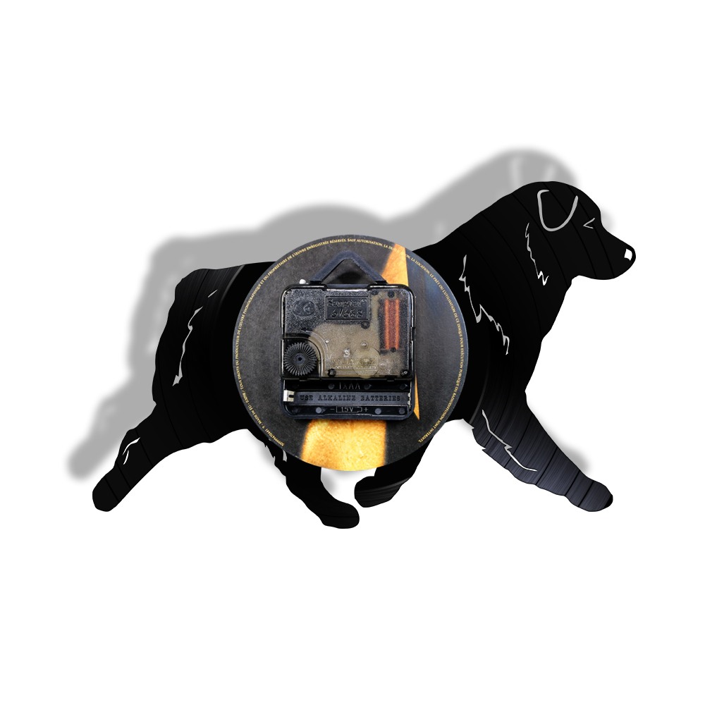 Walking Doggie Canine Portrait Vinyl Wall Lighted Clock Puppy Pet Store Decoration Hanging Watch with Backlight Dog Lover Gift