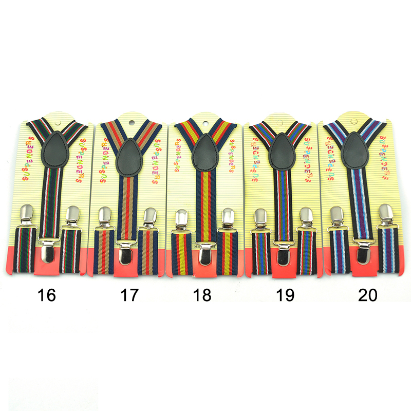 Kids Suspenders 2.5cmx65cm "20 Striped" Mixed Boys/Girls Elastic Braces Slim Printing Suspenders/gallus Wholesale & Retail