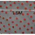 2 meters Net gauze fabric Fashion Red sequins Strawberry Lovely Pink Red Tulle Dress Mesh Embroidery Lace fabric meterial