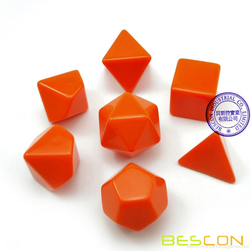 Bescon Blank Polyhedral Dice Set of 7 d4 d6 d8 d10 d12 d20 d%, Flat RPG Dice Set Without Numbers