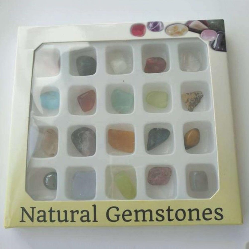 Fashion 20pcs Natural Crystal Gemstone Polished Healing Chakra Stone Display Collection Display Hot Selling