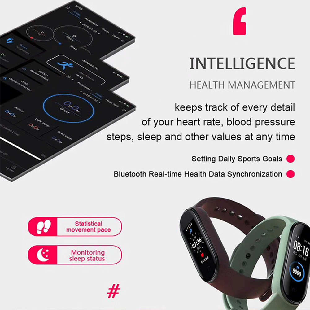 Digital watch Men or Women Smart Watch Heart Rate Blood PressureSleep Monitor Pedometer Bluetooth connection smart band bracelet