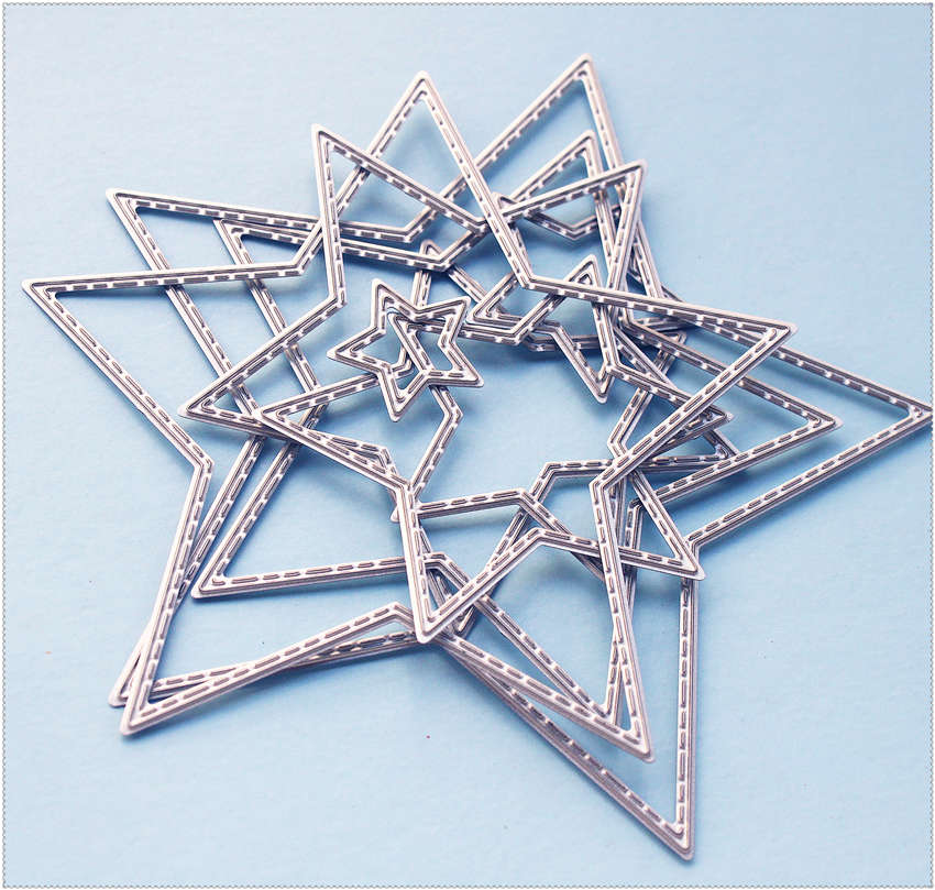 PANFELOU Metal craft 8 layers of stars paper die cutting dies for Scrapbooking/DIY Easter wedding cards