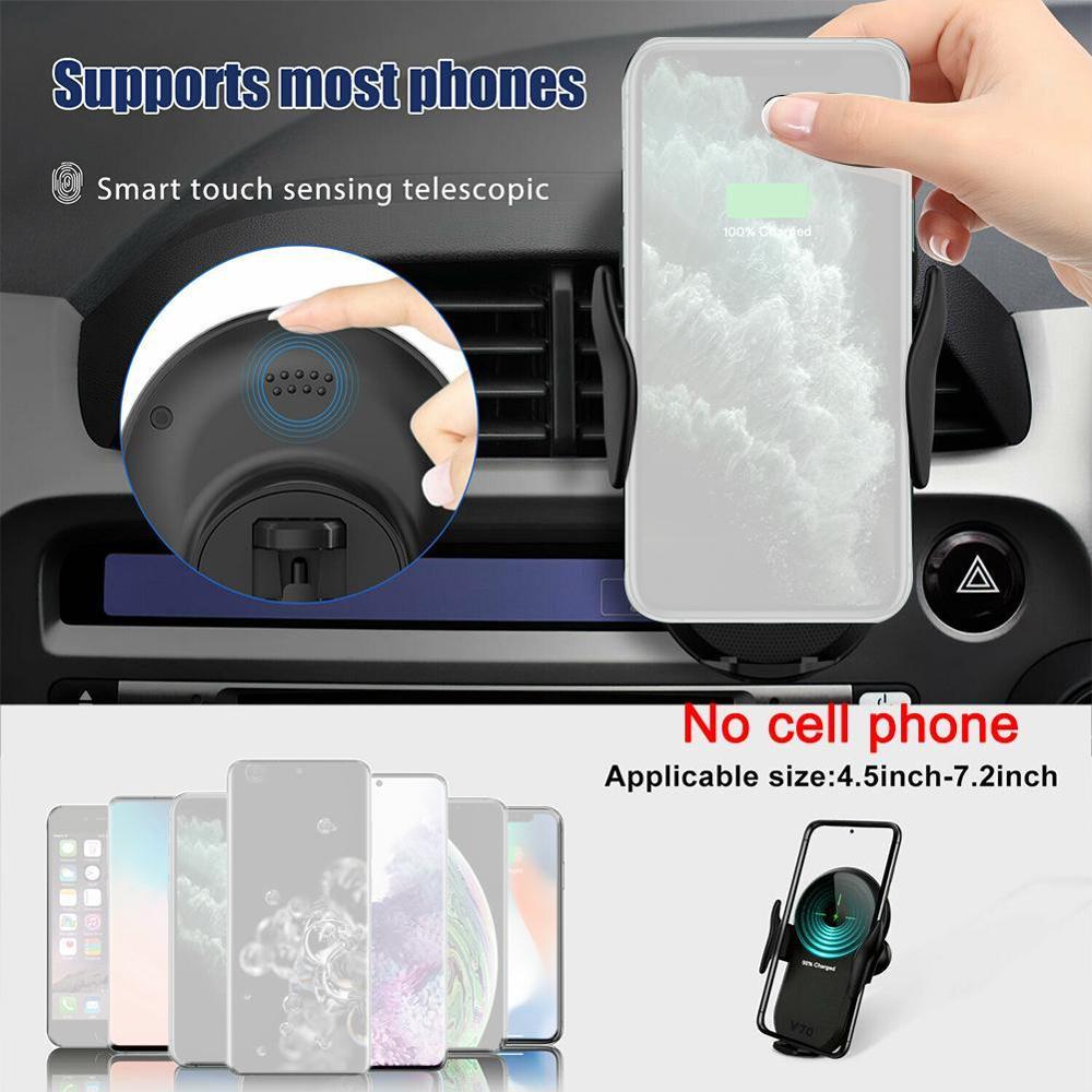 15W Wireless Charger Car Phone Holder Qi Induction For Samsung Sensor Stand Charging Mount Fast 12 iPhone Pro Huawei Max N9X4